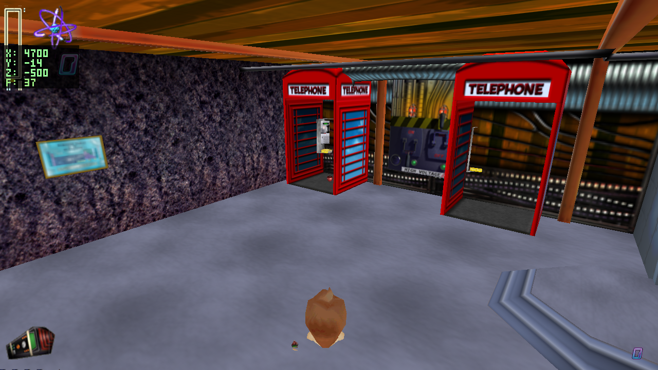 before: booth pushed back into the corner wall